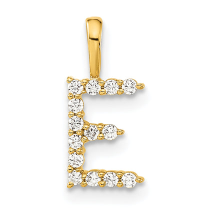 14k Yellow Gold 1/8 Ct. Lab Grown Diamond VS/SI+ G+ Letter E Initial Pendant