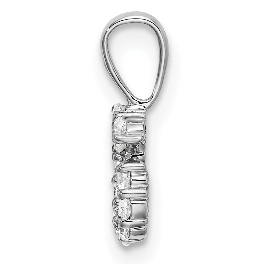 14k White Gold 1/8 Ct. Lab Grown Diamond VS/SI+ G+ Letter G Intitial Pendant