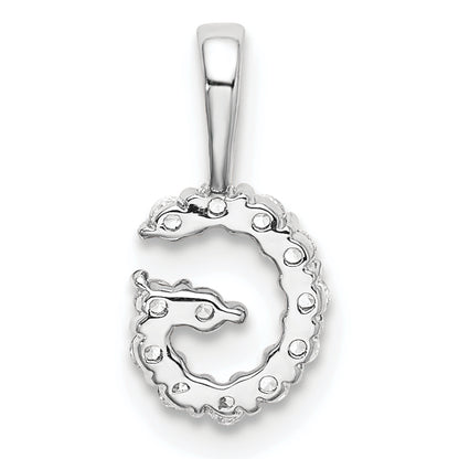 14k White Gold 1/8 Ct. Lab Grown Diamond VS/SI+ G+ Letter G Intitial Pendant