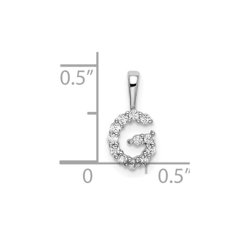 14k White Gold 1/8 Ct. Lab Grown Diamond VS/SI+ G+ Letter G Intitial Pendant