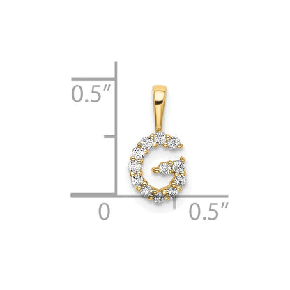 14k Yellow Gold 1/8 Ct. Lab Grown Diamond VS/SI+ G+ Letter G Intitial Pendant