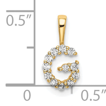 14k Yellow Gold 1/8 Ct. Lab Grown Diamond VS/SI+ G+ Letter G Intitial Pendant