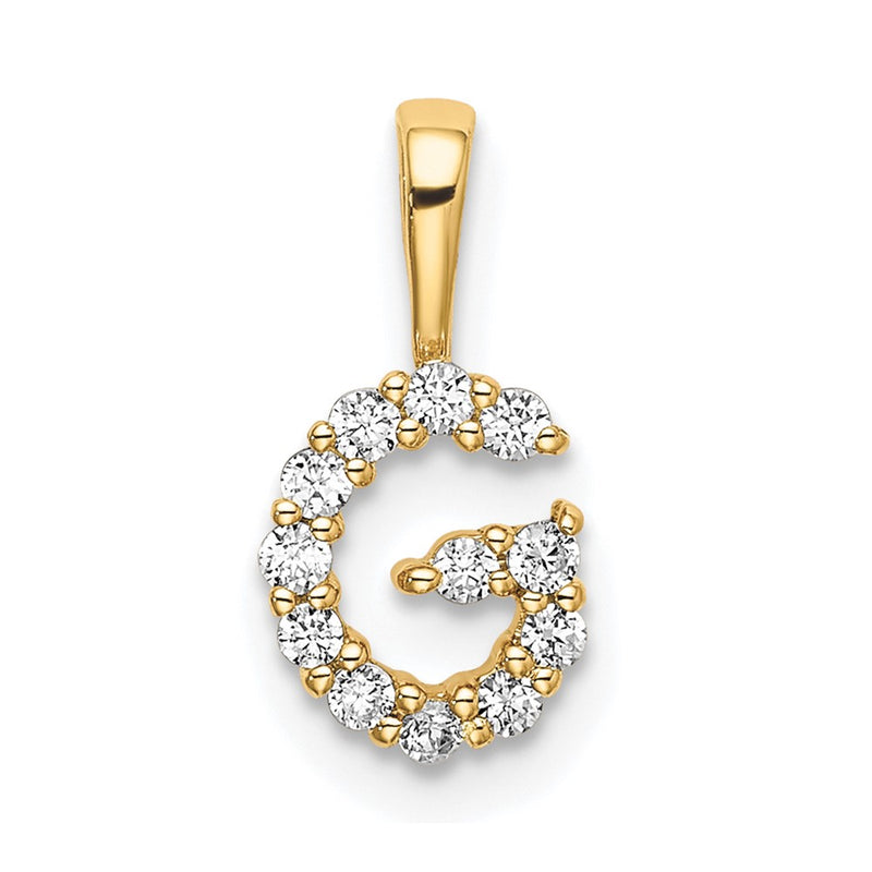 14k Yellow Gold 1/8 Ct. Lab Grown Diamond VS/SI+ G+ Letter G Intitial Pendant