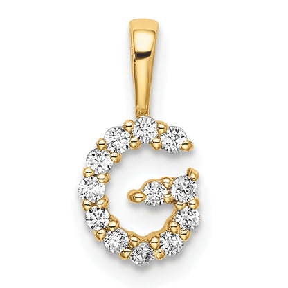 14k Yellow Gold 1/8 Ct. Lab Grown Diamond VS/SI+ G+ Letter G Intitial Pendant