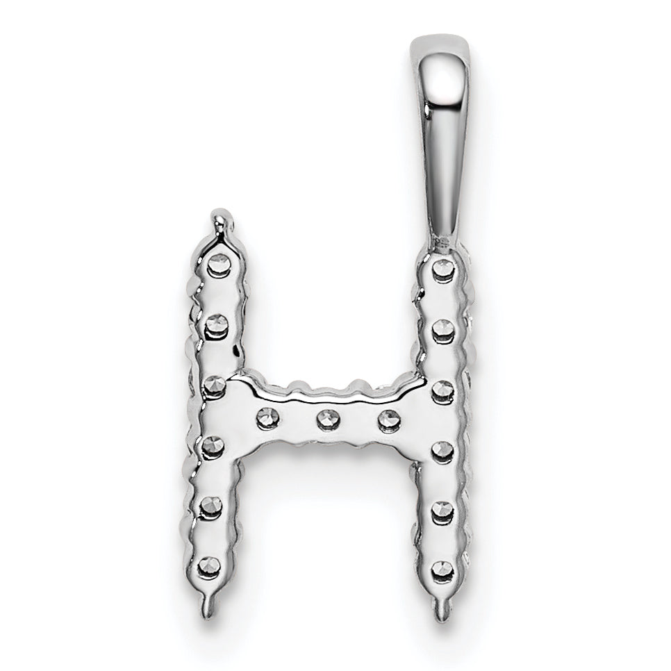 14k White Gold 1/6 Ct. Lab Grown Diamond VS/SI+ G+ Letter H Initial Pendant