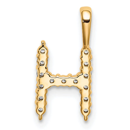 14k Yellow Gold 1/6 Ct. Lab Grown Diamond VS/SI+ G+ Letter H Initial Pendant