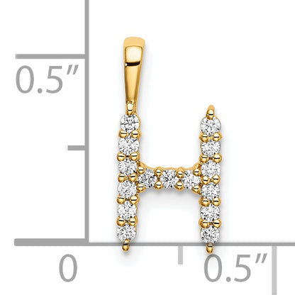 14k Yellow Gold 1/6 Ct. Lab Grown Diamond VS/SI+ G+ Letter H Initial Pendant