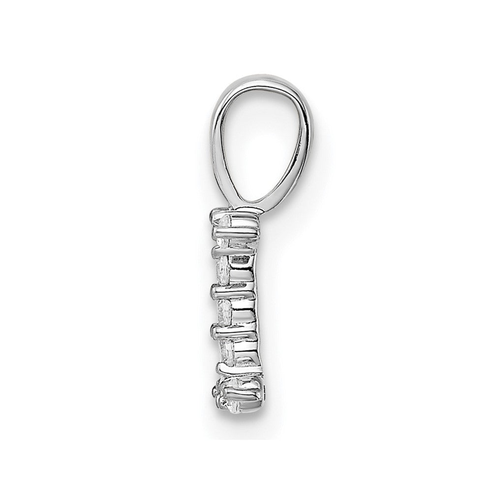 14k White Gold 1/10 Ct. Lab Grown Diamond VS/SI+ G+ Letter I Initial Pendant