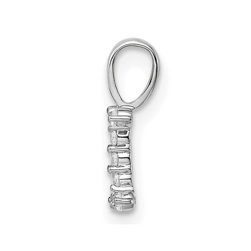 14k White Gold 1/10 Ct. Lab Grown Diamond VS/SI+ G+ Letter I Initial Pendant