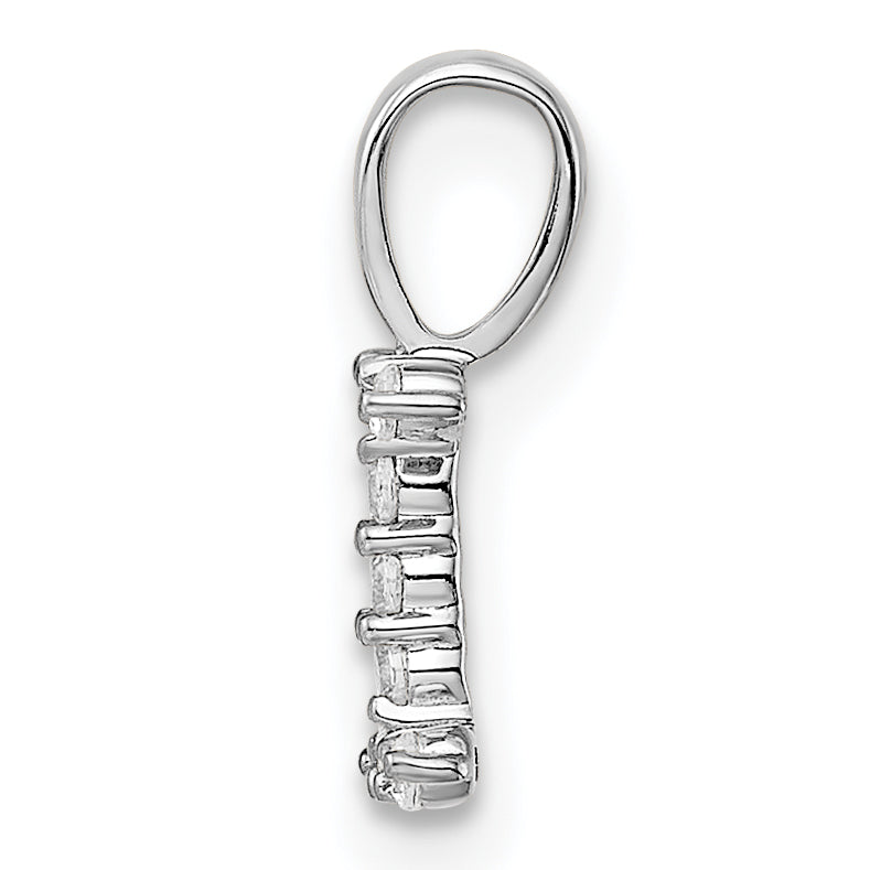 14k White Gold 1/10 Ct. Lab Grown Diamond VS/SI+ G+ Letter I Initial Pendant