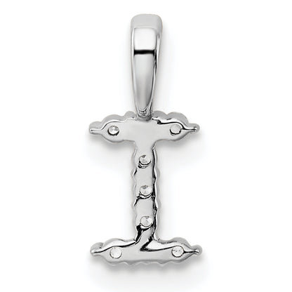 14k White Gold 1/10 Ct. Lab Grown Diamond VS/SI+ G+ Letter I Initial Pendant