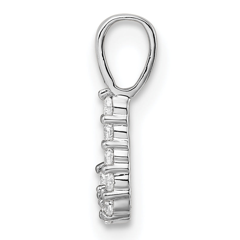 14k White Gold 1/10 Ct. Lab Grown Diamond VS/SI+ G+ Letter J Initial Pendant