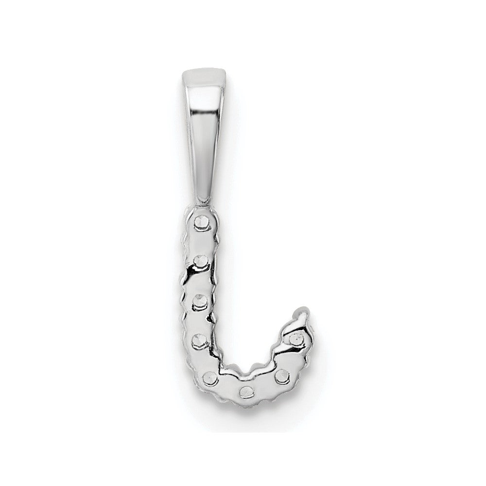 14k White Gold 1/10 Ct. Lab Grown Diamond VS/SI+ G+ Letter J Initial Pendant