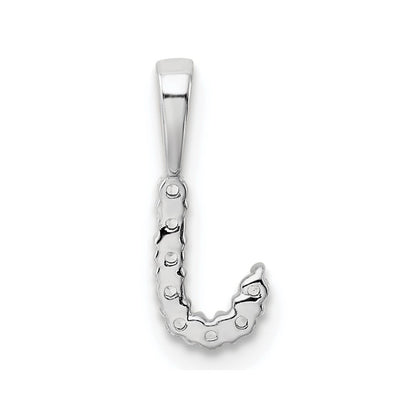 14k White Gold 1/10 Ct. Lab Grown Diamond VS/SI+ G+ Letter J Initial Pendant