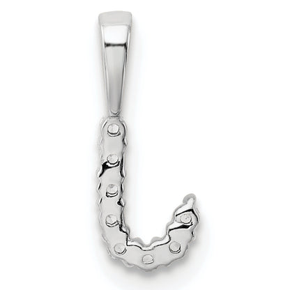 14k White Gold 1/10 Ct. Lab Grown Diamond VS/SI+ G+ Letter J Initial Pendant