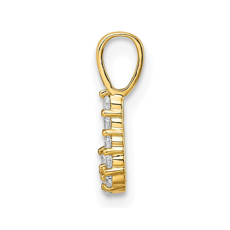 14k Yellow Gold 1/10 Ct. Lab Grown Diamond VS/SI+ G+ Letter J Initial Pendant
