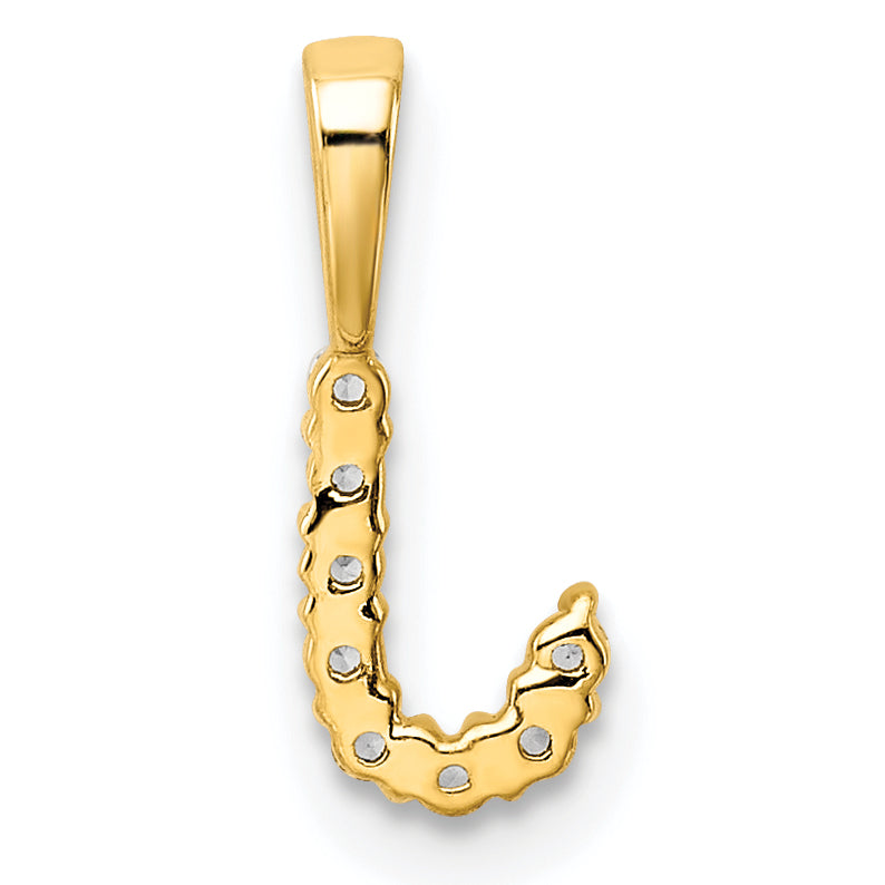 14k Yellow Gold 1/10 Ct. Lab Grown Diamond VS/SI+ G+ Letter J Initial Pendant