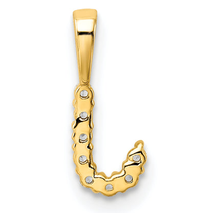 14k Yellow Gold 1/10 Ct. Lab Grown Diamond VS/SI+ G+ Letter J Initial Pendant