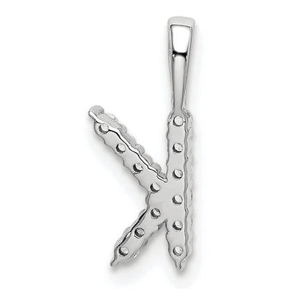 14k White Gold 1/8 Ct. Lab Grown Diamond VS/SI+ G+ Letter K Initial Pendant