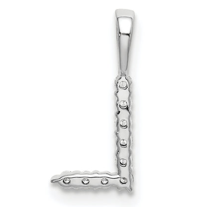 14k White Gold 1/10 Ct. Lab Grown Diamond VS/SI+ G+ Letter L Initial Pendant