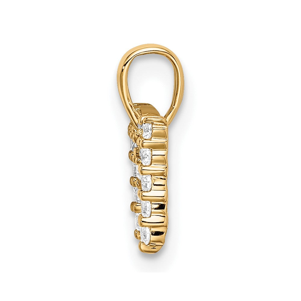14k Yellow Gold 1/6 Ct. Lab Grown Diamond VS/SI+ G+ Letter M Initial Pendant