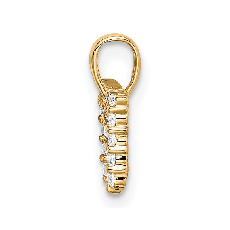 14k Yellow Gold 1/6 Ct. Lab Grown Diamond VS/SI+ G+ Letter M Initial Pendant