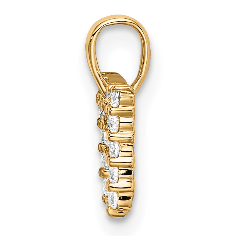 14k Yellow Gold 1/6 Ct. Lab Grown Diamond VS/SI+ G+ Letter M Initial Pendant