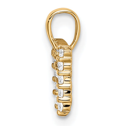 14k Yellow Gold 1/6 Ct. Lab Grown Diamond VS/SI+ G+ Letter M Initial Pendant