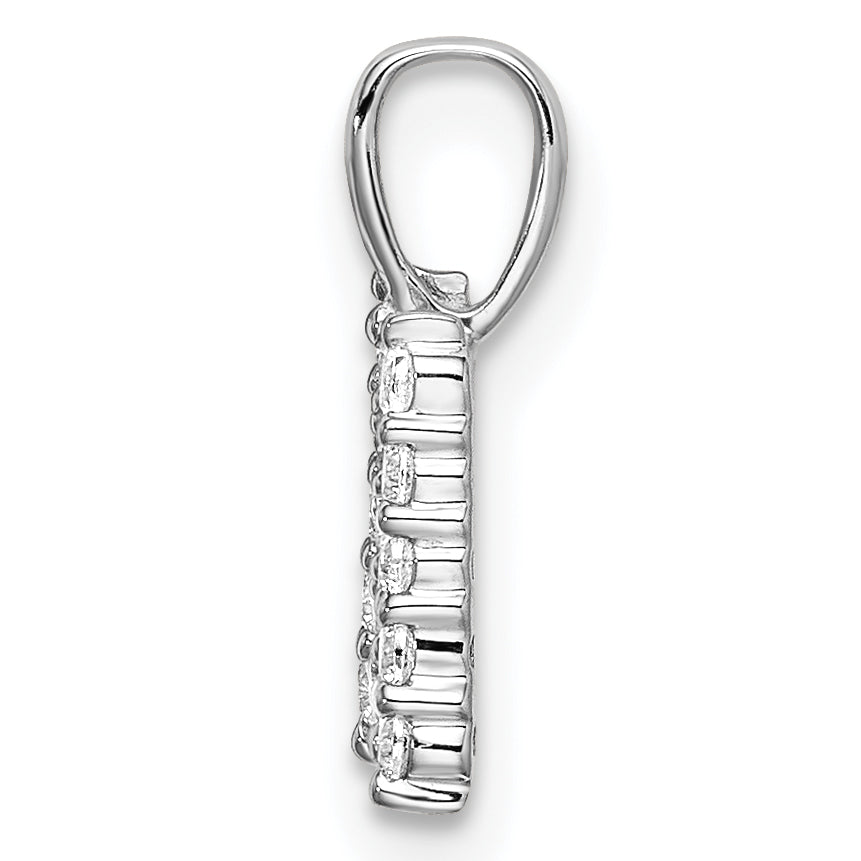 14k White Gold 1/6 Ct. Lab Grown Diamond VS/SI+ G+ Letter N Initial Pendant