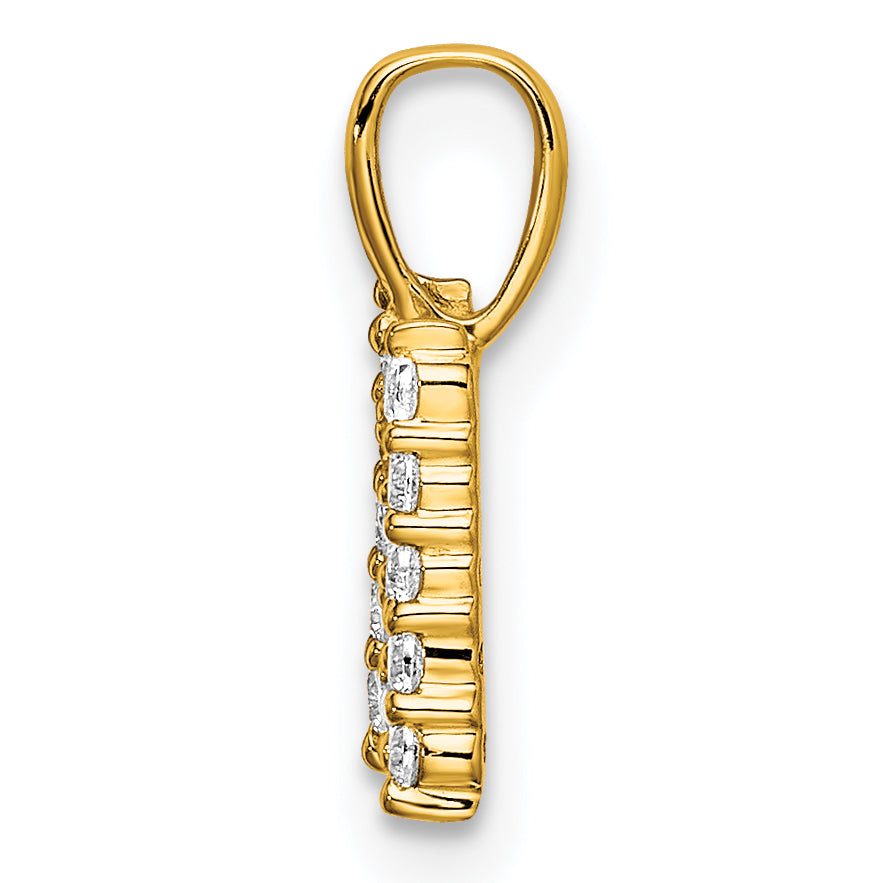 14k Yellow Gold 1/6 Ct. Lab Grown Diamond VS/SI+ G+ Letter N Initial Pendant