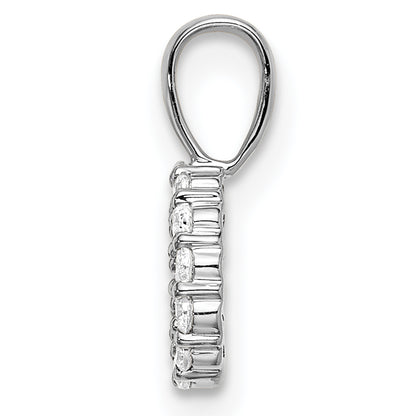 14k White Gold 1/8 Ct. Lab Grown Diamond VS/SI+ G+ Letter O Intitial Pendant