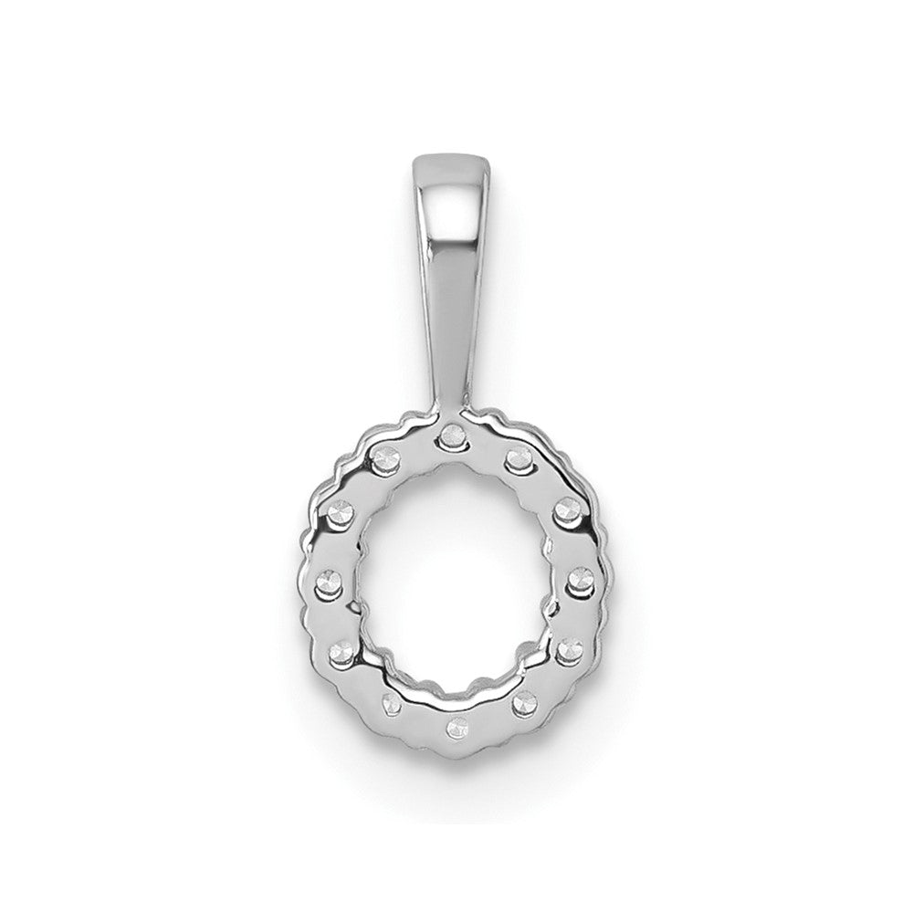 14k White Gold 1/8 Ct. Lab Grown Diamond VS/SI+ G+ Letter O Intitial Pendant