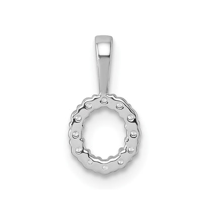 14k White Gold 1/8 Ct. Lab Grown Diamond VS/SI+ G+ Letter O Intitial Pendant