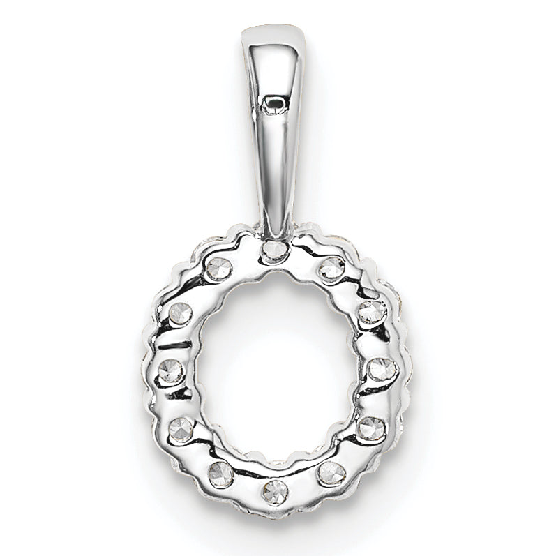 14k White Gold 1/8 Ct. Lab Grown Diamond VS/SI+ G+ Letter O Intitial Pendant