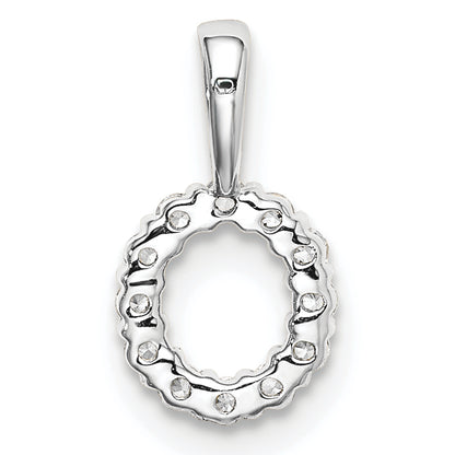 14k White Gold 1/8 Ct. Lab Grown Diamond VS/SI+ G+ Letter O Intitial Pendant