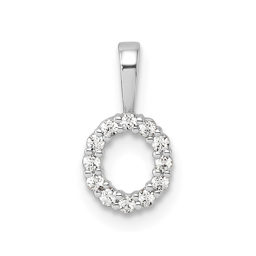 14k White Gold 1/8 Ct. Lab Grown Diamond VS/SI+ G+ Letter O Intitial Pendant