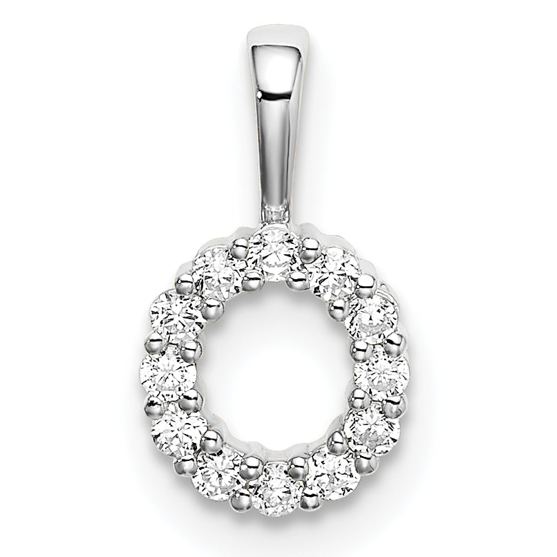 14k White Gold 1/8 Ct. Lab Grown Diamond VS/SI+ G+ Letter O Intitial Pendant
