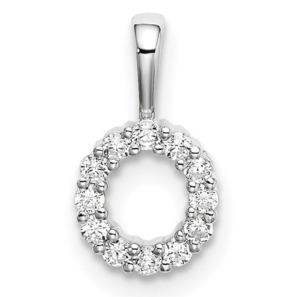 14k White Gold 1/8 Ct. Lab Grown Diamond VS/SI+ G+ Letter O Intitial Pendant