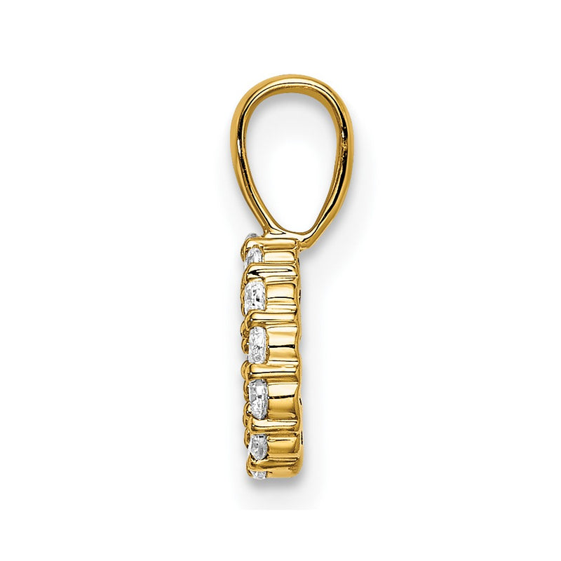 14k Yellow Gold 1/8 Ct. Lab Grown Diamond VS/SI+ G+ Letter O Intitial Pendant