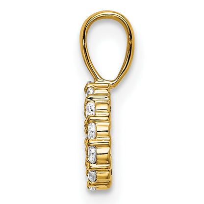 14k Yellow Gold 1/8 Ct. Lab Grown Diamond VS/SI+ G+ Letter O Intitial Pendant