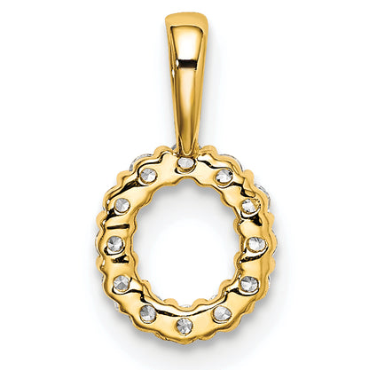 14k Yellow Gold 1/8 Ct. Lab Grown Diamond VS/SI+ G+ Letter O Intitial Pendant