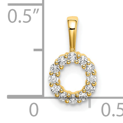 14k Yellow Gold 1/8 Ct. Lab Grown Diamond VS/SI+ G+ Letter O Intitial Pendant