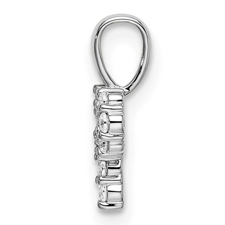 14k White Gold 1/10 Ct. Lab Grown Diamond VS/SI+ G+ Letter P Initial Pendant