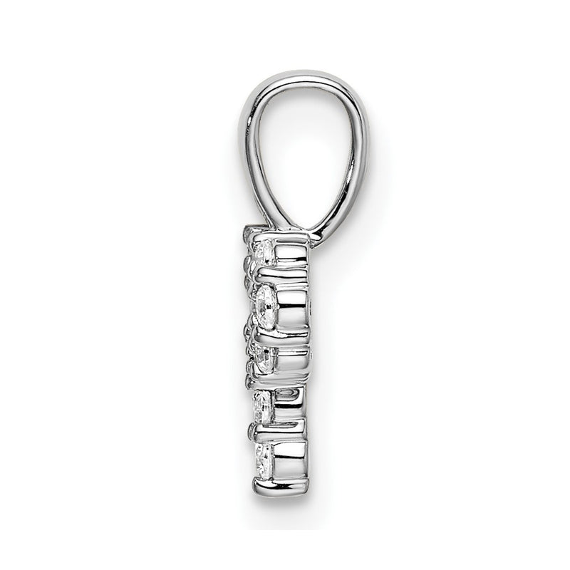 14k White Gold 1/10 Ct. Lab Grown Diamond VS/SI+ G+ Letter P Initial Pendant