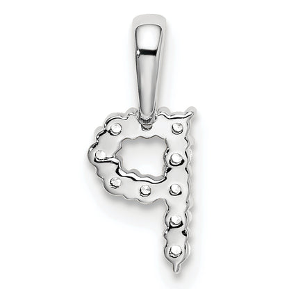 14k White Gold 1/10 Ct. Lab Grown Diamond VS/SI+ G+ Letter P Initial Pendant