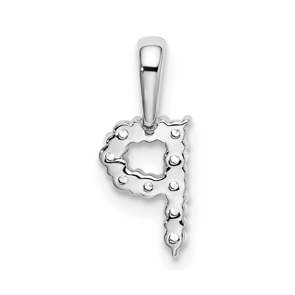 14k White Gold 1/10 Ct. Lab Grown Diamond VS/SI+ G+ Letter P Initial Pendant