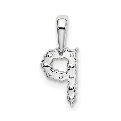 14k White Gold 1/10 Ct. Lab Grown Diamond VS/SI+ G+ Letter P Initial Pendant
