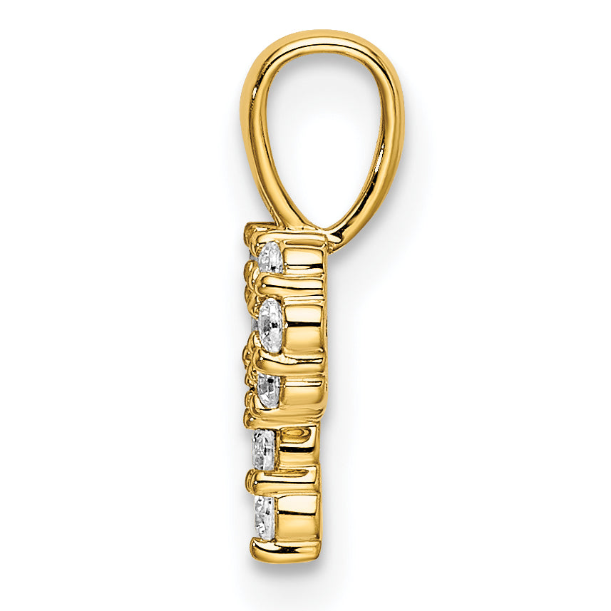 14k Yellow Gold 1/10 Ct. Lab Grown Diamond VS/SI+ G+ Letter P Initial Pendant