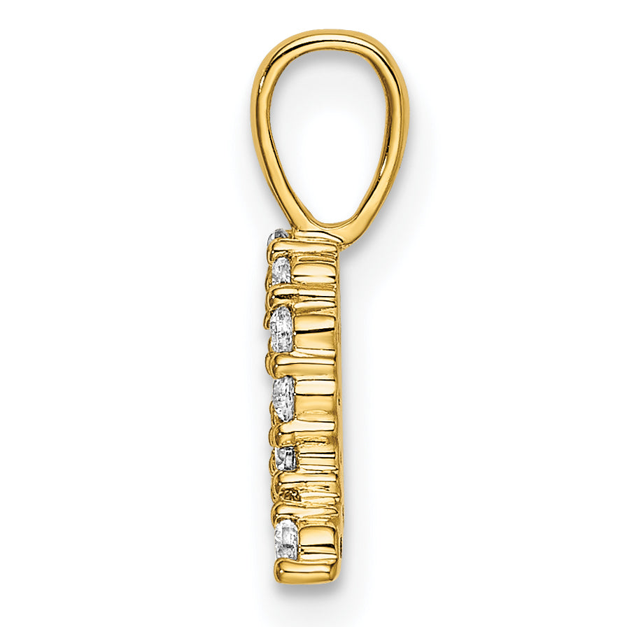 14k Yellow Gold 1/6 Ct. Lab Grown Diamond VS/SI+ G+ Letter Q Initial Pendant