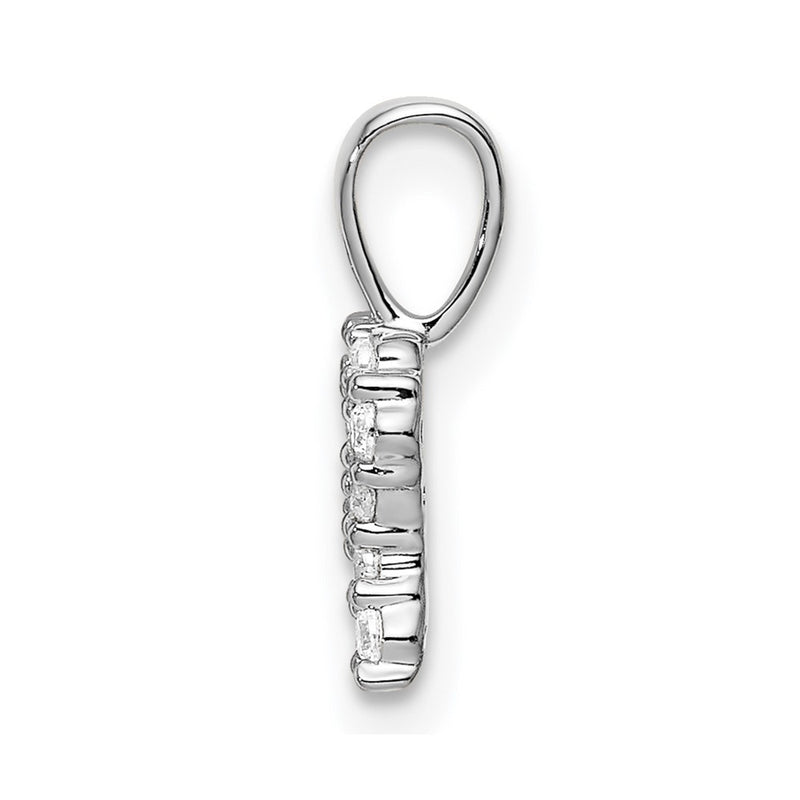 14k White Gold 1/8 Ct. Lab Grown Diamond VS/SI+ G+ Letter R Initial Pendant